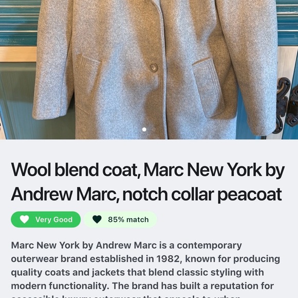 Marc New York Gray Wool-Blend Single-Button Trench Coat - Picture 3 of 4